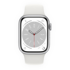 Apple Watch Series 8 41mm Silver Aluminum Case with White Sport Band (MNP63)