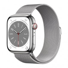 Apple Watch 8 45mm (GPS+LTE) Silver Stainless Steel Case with Milanese Loop Silver (MNKG3/MNKJ3)