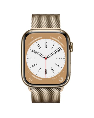 Apple Watch 8 41mm (GPS+LTE) Gold Stainless Steel Case with Gold Milanese Loop (MNJE3/MNJF3)