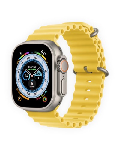 Apple Watch Ultra 49mm Titanium Case with Yellow Ocean Band (MNHG3)