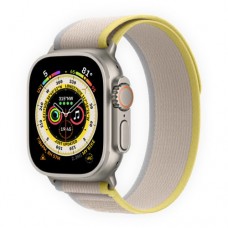 Apple Watch Ultra 49mm Titanium Case with Yellow/Beige Trail Loop M/L (MQFU3)