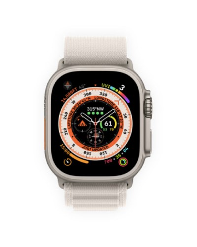 Apple Watch Ultra 49mm Titanium Case with Starlight Alpine Loop Large (MQFT3)
