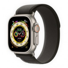 Apple Watch Ultra 49mm Titanium Case with Black/Gray Trail Loop S/M (MQFW3)