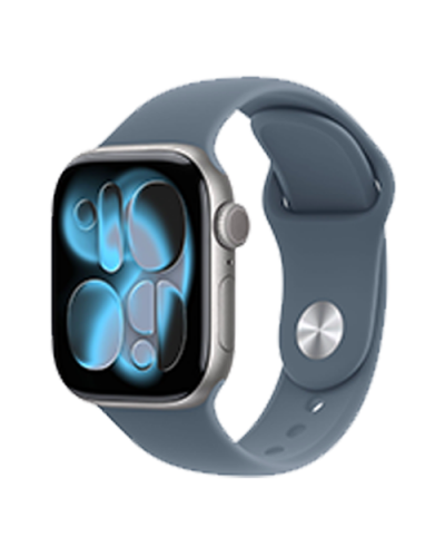 Apple Watch Series 11 GPS, 42mm Silver Aluminum Case with Anchor Blue Sport Band - S/M