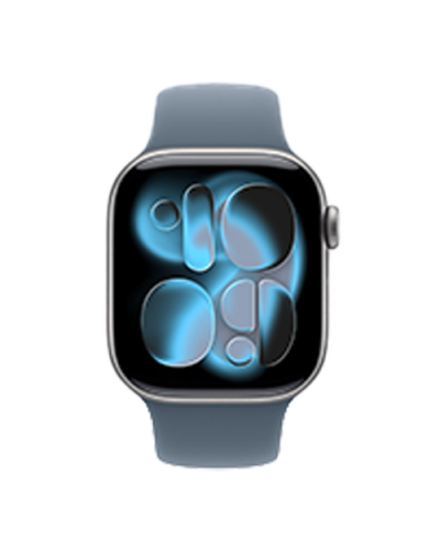 Apple Watch Series 11 GPS, 42mm Silver Aluminum Case with Anchor Blue Sport Band - S/M