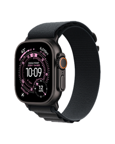 Apple Watch Ultra 3 GPS + Cellular, 49mm Black Titanium Case with Black Alpine Loop - Large (MF0X4)