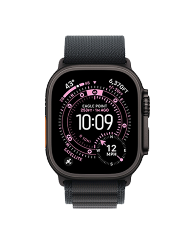 Apple Watch Ultra 3 GPS + Cellular, 49mm Black Titanium Case with Black Alpine Loop - Large (MF0X4)