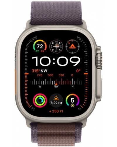Apple Watch Ultra 2 49mm Titanium Case with Indigo Alpine Loop (MRET3) (Medium)