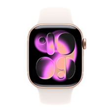 Apple Watch Series 11 GPS, 42mm Rose Gold Aluminum Case with Light Blush Sport Band - S/M (MEU04)