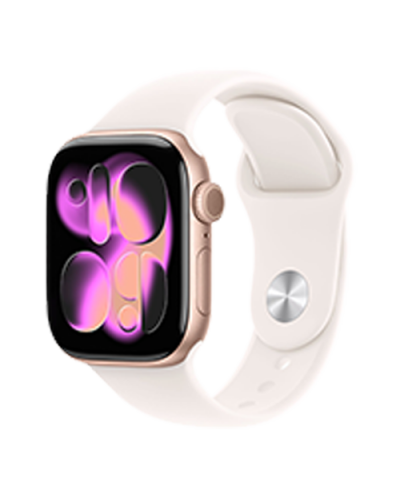 Apple Watch Series 11 GPS, 42mm Rose Gold Aluminum Case with Light Blush Sport Band - M/L (MEU44)