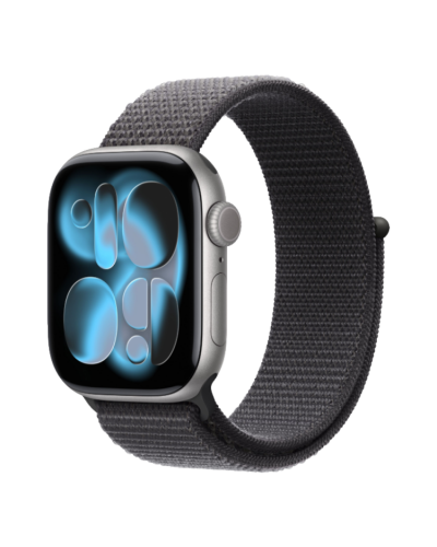 Apple Watch Series 11 GPS, 46mm Space Gray Aluminum Case with Dark Gray Sport Loop
