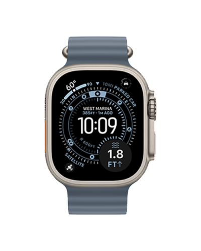 Apple Watch Ultra 3 GPS + Cellular, 49mm Natural Titanium Case with Anchor Blue Ocean Band