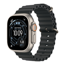 Apple Watch Ultra 3 GPS + Cellular, 49mm Natural Titanium Case with Black Ocean Band