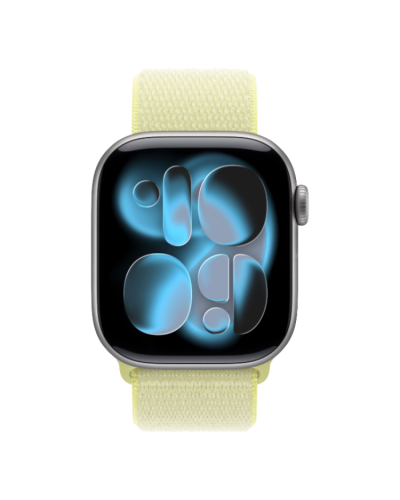 Apple Watch Series 11 GPS, 46mm Space Gray Aluminum Case with Neon Yellow Sport Loop