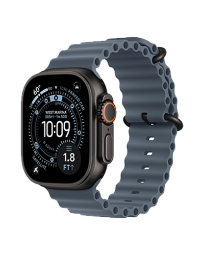 Apple Watch Ultra 3 GPS + Cellular, 49mm Black Titanium Case with Anchor Blue Ocean Band