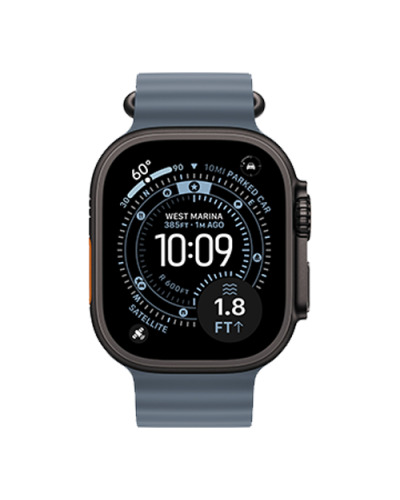 Apple Watch Ultra 3 GPS + Cellular, 49mm Black Titanium Case with Anchor Blue Ocean Band