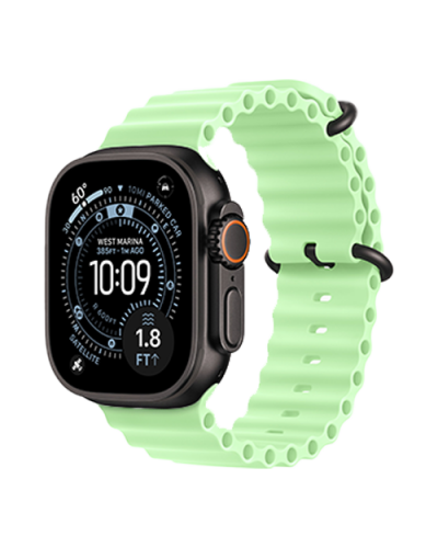 Apple Watch Ultra 3 GPS + Cellular, 49mm Black Titanium Case with Neon Green Ocean Band