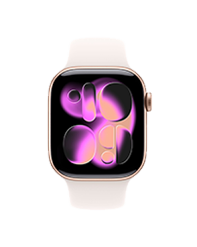 Apple Watch Series 11 GPS, 46mm Rose Gold Aluminum Case with Light Blush Sport Band - S/M (MEV64)