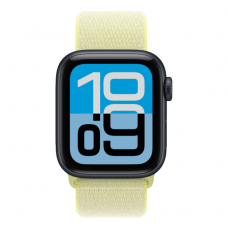 Apple Watch SE 3 GPS, 40mm Midnight Aluminum Case with Neon Yellow Sport Loop