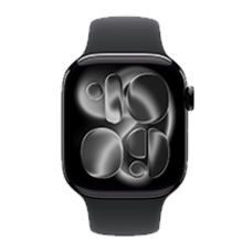Apple Watch Series 11 GPS, 46mm Jet Black Aluminum Case with Black Sport Band - S/M (MEUW4)