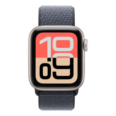 Apple Watch SE 3 GPS, 40mm Starlight Aluminum Case with Anchor Blue Sport Loop