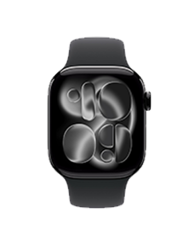 Apple Watch Series 11 GPS, 46mm Jet Black Aluminum Case with Black Sport Band - M/L (MEUX4)