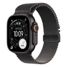 Apple Watch Ultra 3 GPS + Cellular, 49mm Black Titanium Case with Black Titanium Milanese Loop - Medium (MF1Q4)