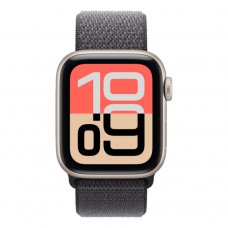 Apple Watch SE 3 GPS, 40mm Starlight Aluminum Case with Dark Gray Sport Loop