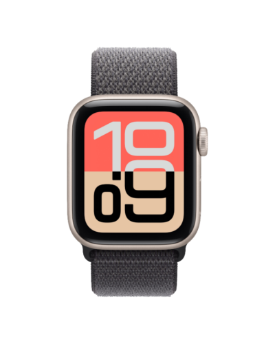 Apple Watch SE 3 GPS, 40mm Starlight Aluminum Case with Dark Gray Sport Loop