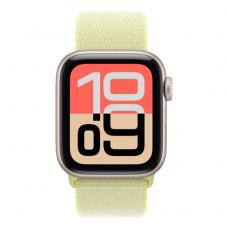 Apple Watch SE 3 GPS, 40mm Starlight Aluminum Case with Neon Yellow Sport Loop