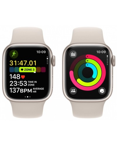Apple Watch Series 9 41mm GPS Starlight Aluminum Case with Starlight Sport Band (M/L) MR8U3