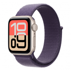 Apple Watch SE 3 GPS, 44mm Starlight Aluminum Case with Purple Fog Sport Loop