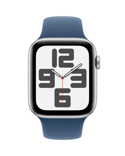 Apple Watch Series SE 2024 GPS 40mm Silver Aluminium Case with Denim Sport Band - S/M (MXEC3)