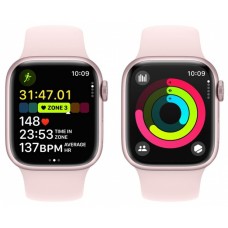 Apple Watch Series 9 41mm GPS Pink Aluminum Case with Light Pink Sport Band (M/L) MR943