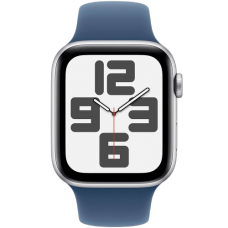 Apple Watch Series SE 2024 GPS 40mm Silver Aluminium Case with Denim Sport Band - M/L (MXED3)