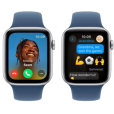 Apple Watch Series SE 2024 GPS 40mm Silver Aluminium Case with Denim Sport Band - M/L (MXED3)