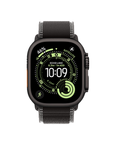 Apple Watch Ultra 3 GPS + Cellular, 49mm Black Titanium Case with Black/Charcoal Trail Loop - M/L (MF1H4)