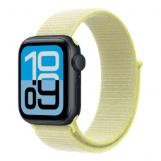 Apple Watch SE 3 GPS, 44mm Midnight Aluminum Case with Neon Yellow Sport Loop