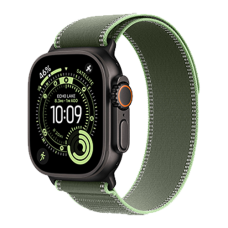 Apple Watch Ultra 3 GPS + Cellular, 49mm Black Titanium Case with Green/Neon Trail Loop - M/L