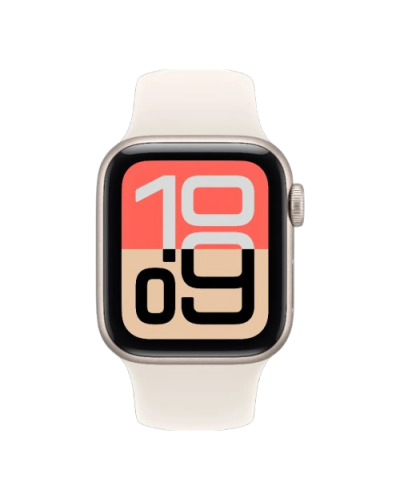 Apple Watch SE 3 GPS, 44mm Starlight Aluminum Case with Starlight Sport Band - M/L (MEHJ4)