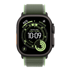 Apple Watch Ultra 3 GPS + Cellular, 49mm Black Titanium Case with Green/Neon Trail Loop - S/M