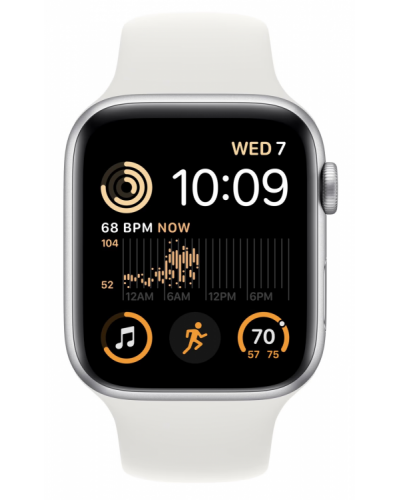 Apple Watch SE 2 44mm Silver Aluminium Case with White Sport Band (MNK23) бу