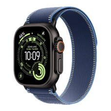 Apple Watch Ultra 3 GPS + Cellular, 49mm Black Titanium Case with Blue/Bright Blue Trail Loop - M/L