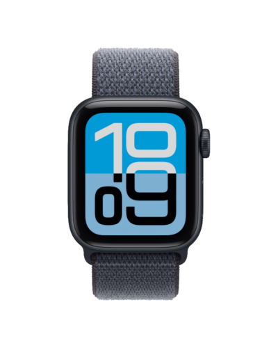 Apple Watch SE 3 GPS, 44mm Midnight Aluminum Case with Anchor Blue Sport Loop