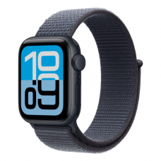Apple Watch SE 3 GPS, 44mm Midnight Aluminum Case with Anchor Blue Sport Loop