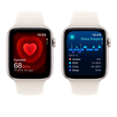 Apple Watch Series SE 2024 GPS 40mm Starlight Aluminium Case with Starlight Sport Band - S/M (MXEF3)