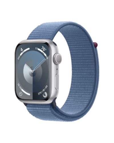 Apple Watch Series 9 GPS 41mm Silver Aluminum Case with Winter Blue Sport Loop (MR923)