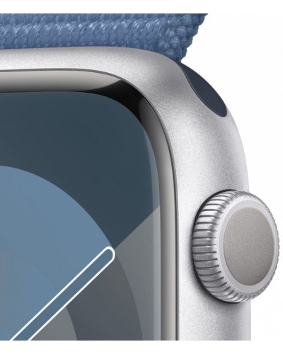 Apple Watch Series 9 GPS 41mm Silver Aluminum Case with Winter Blue Sport Loop (MR923)