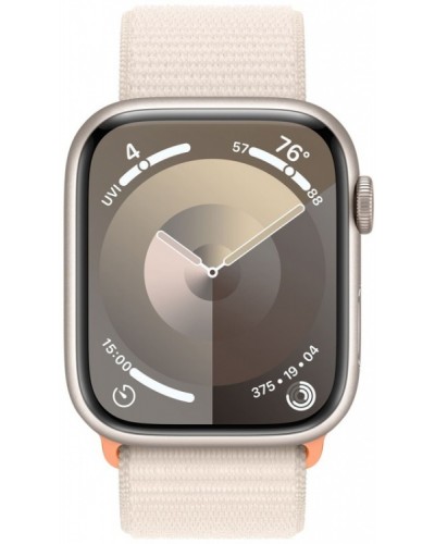 Apple Watch Series 9 GPS 45mm Starlight Aluminum Case with Starlight Sport Loop (MR983)