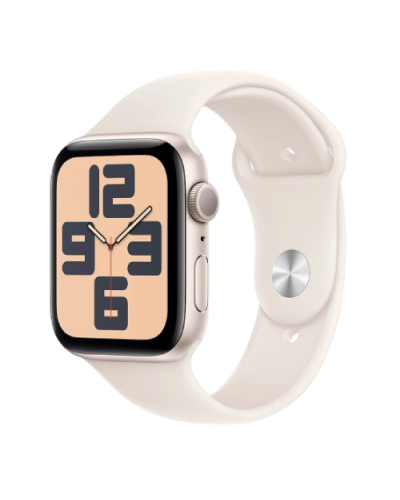 Apple Watch Series SE 2024 GPS 44mm Starlight Aluminium Case with Starlight Sport Band - M/L (MXEV3)